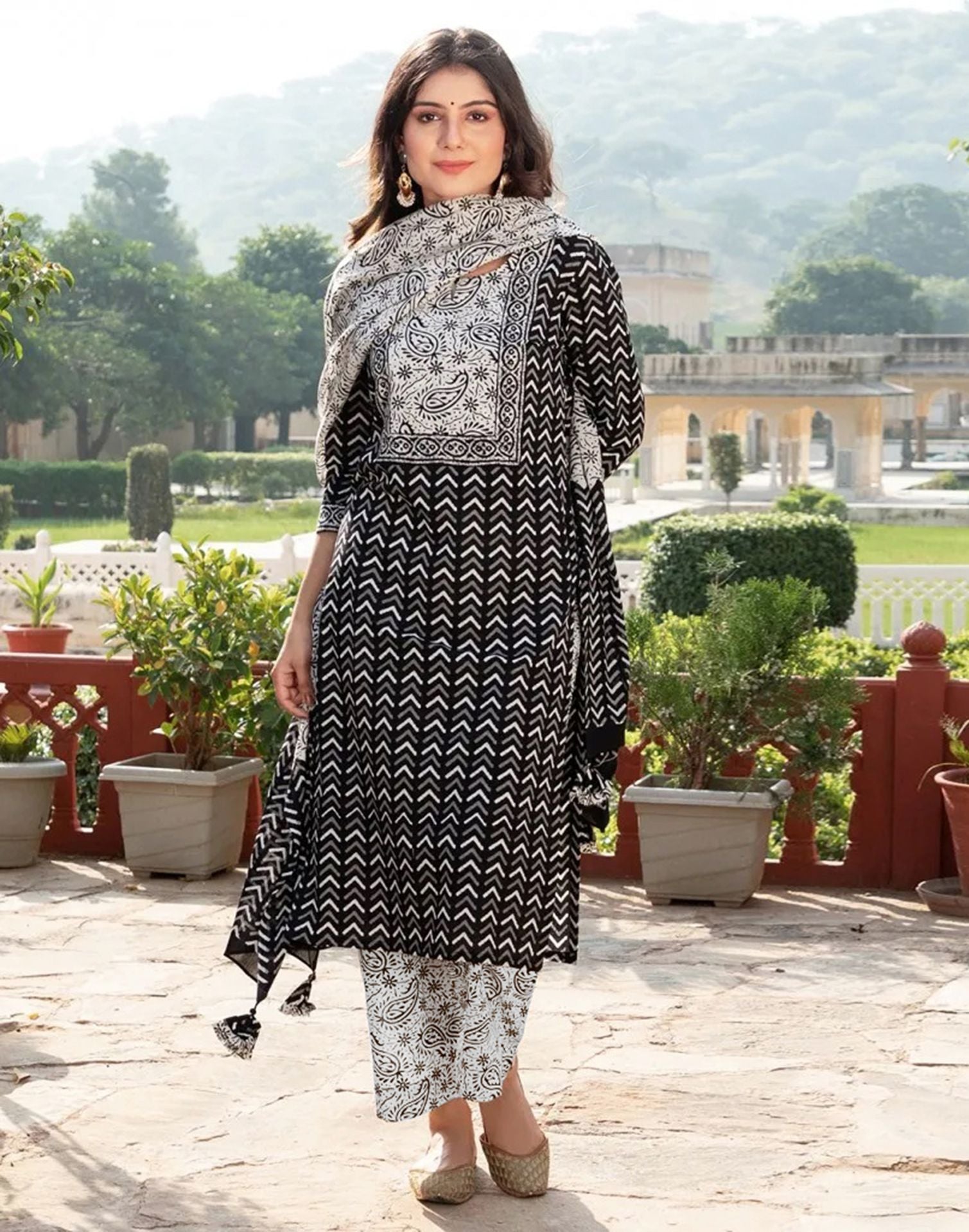 Black Plain Rayon Straight Kurta With Pant And Dupatta