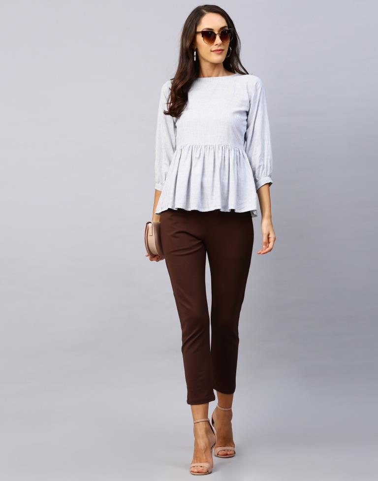 Whimsical White Coloured Woven Rayon Tops | Sudathi