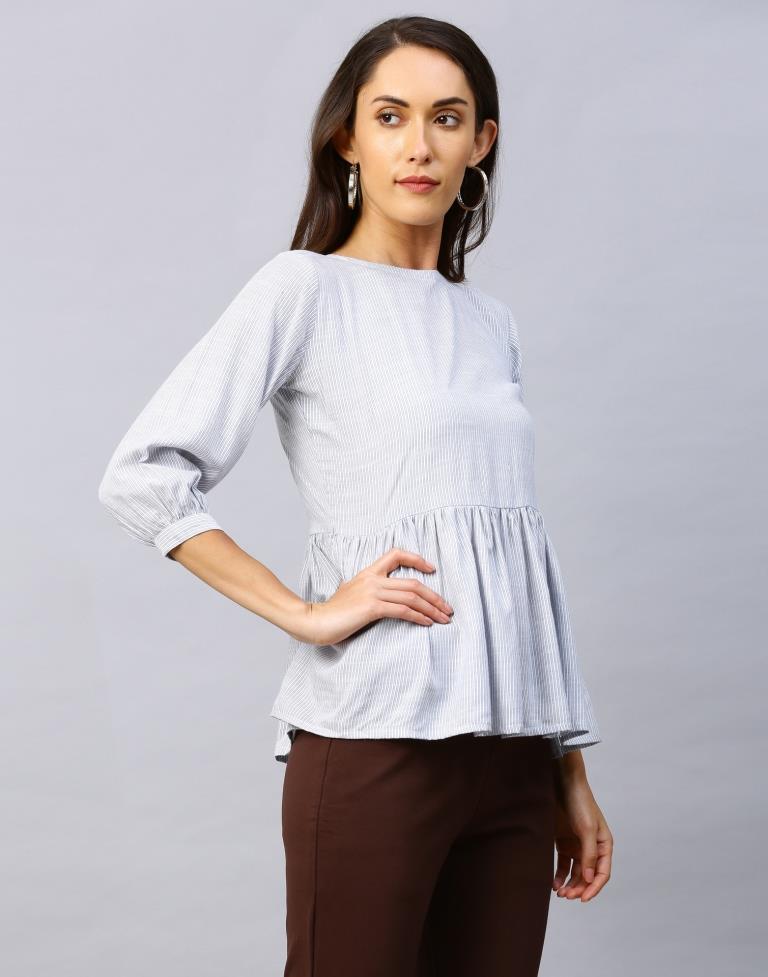 Whimsical White Coloured Woven Rayon Tops | Sudathi