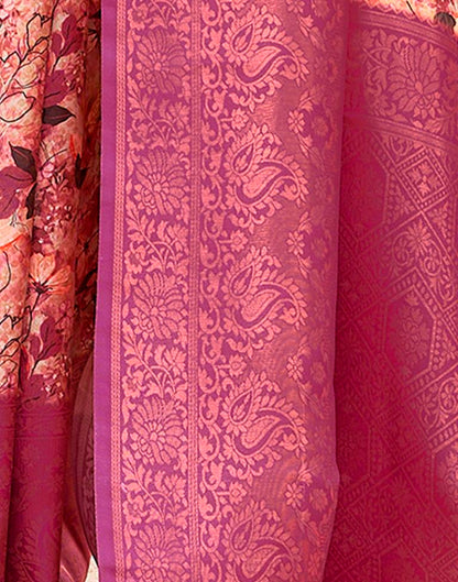 Ready to Wear Magenta Silk Printed Saree