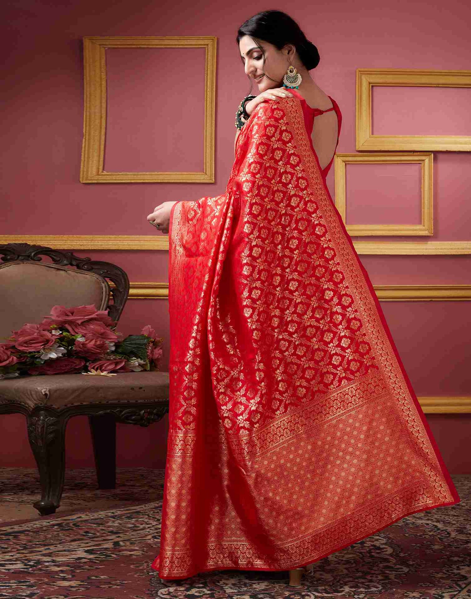 Red Banarasi Silk Saree