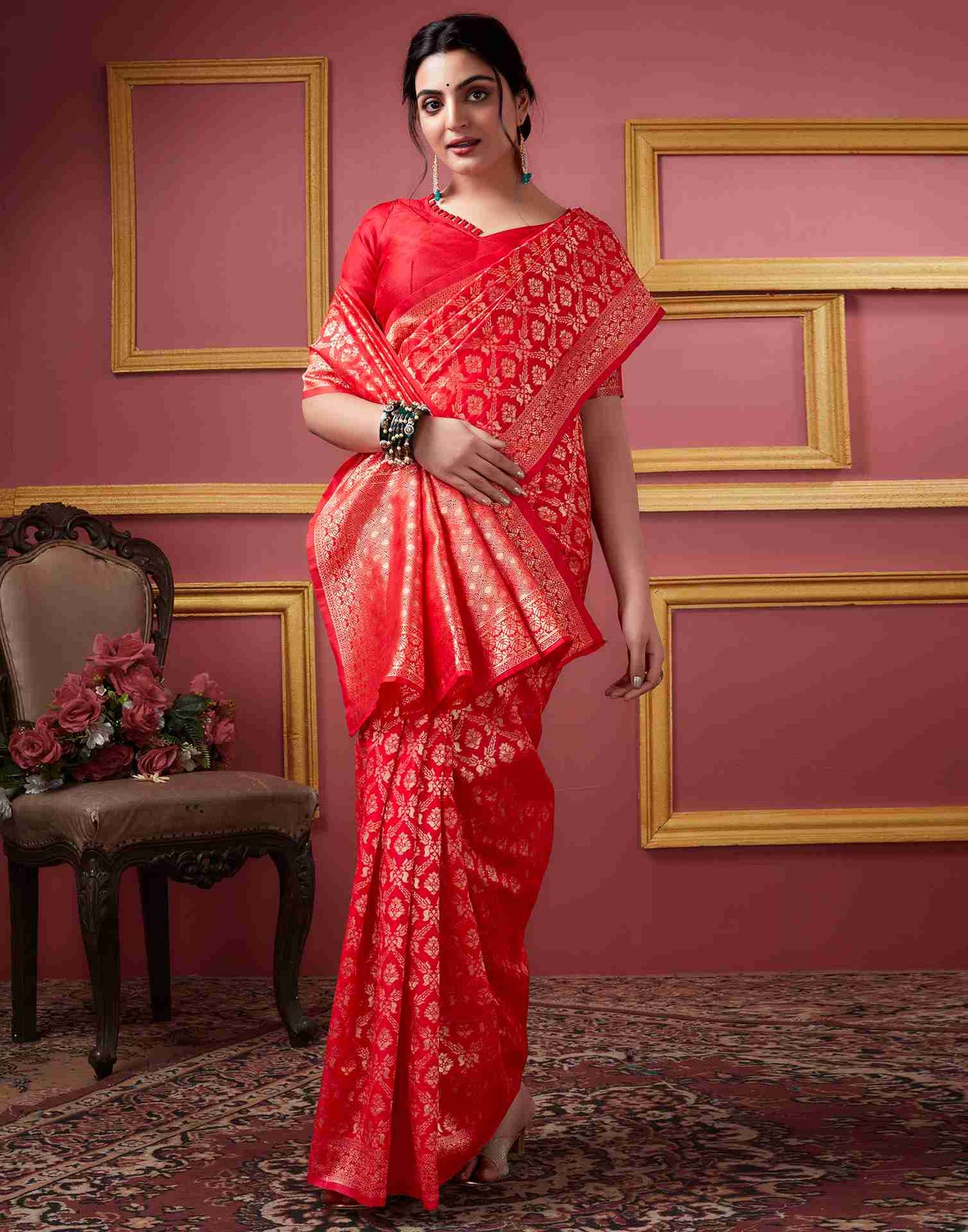 Red Banarasi Silk Saree