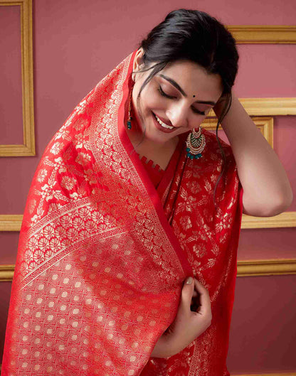 Red Banarasi Silk Saree