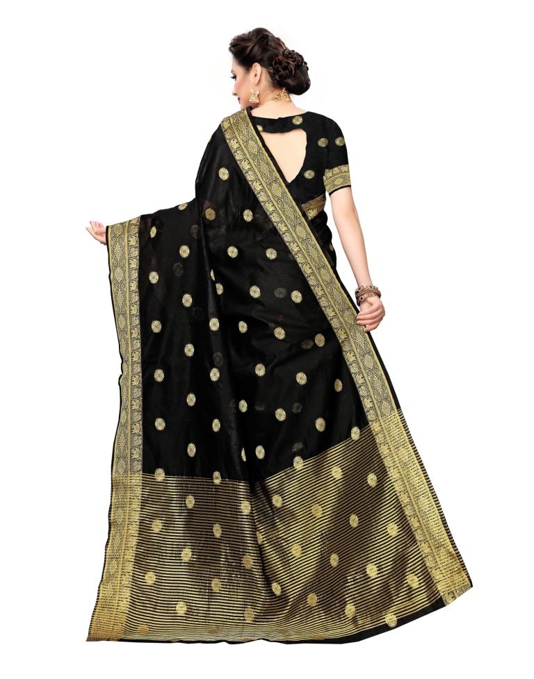 Black Banarasi Silk Saree