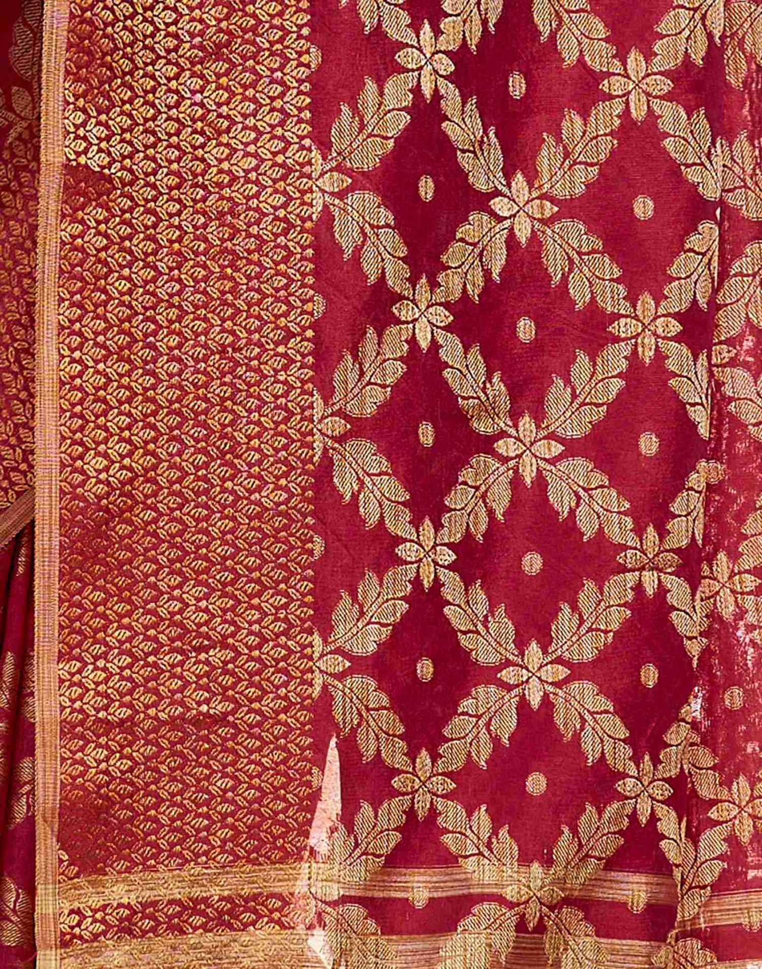 Red Coloured Banarasi Cotton Silk Saree