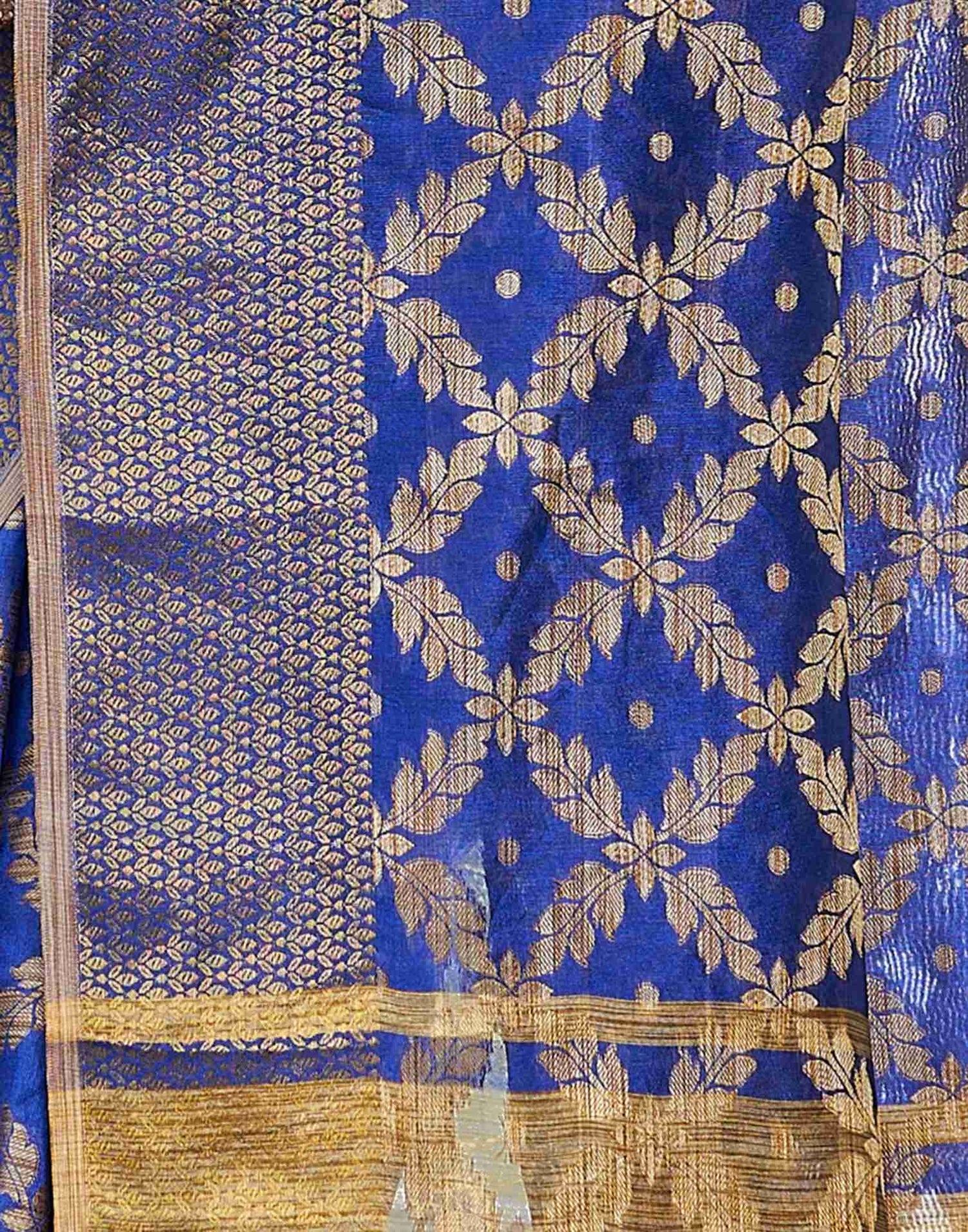 Royal Blue Coloured Banarasi Cotton Silk Saree