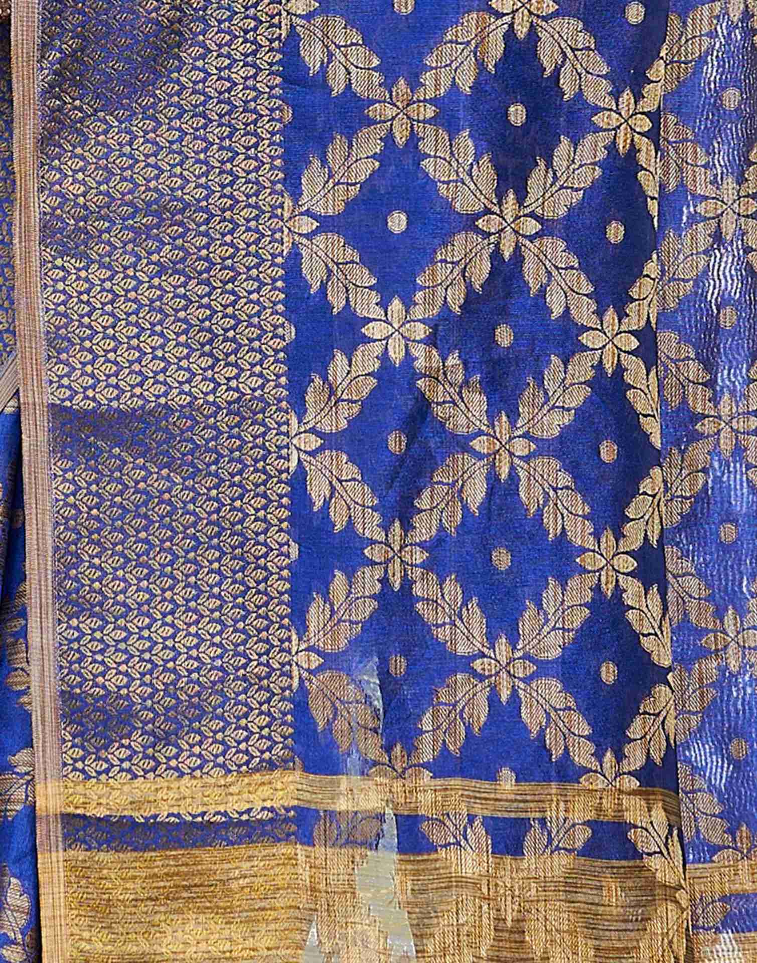 Royal Blue Coloured Banarasi Cotton Silk Saree