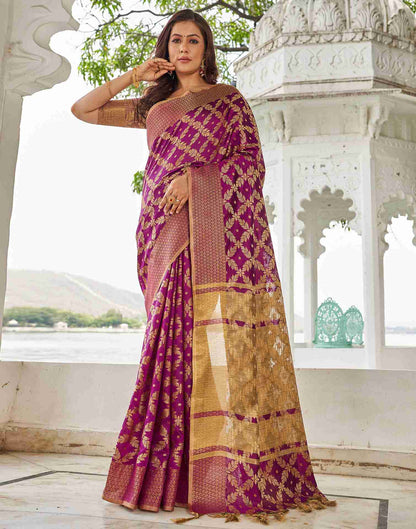 Purple Cotton Silk Saree