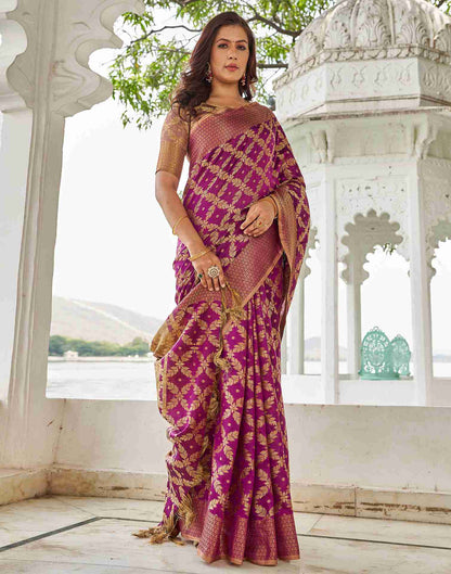 Purple Cotton Silk Saree