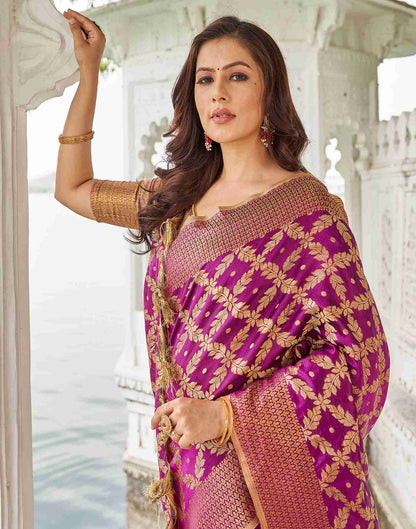 Purple Cotton Silk Saree