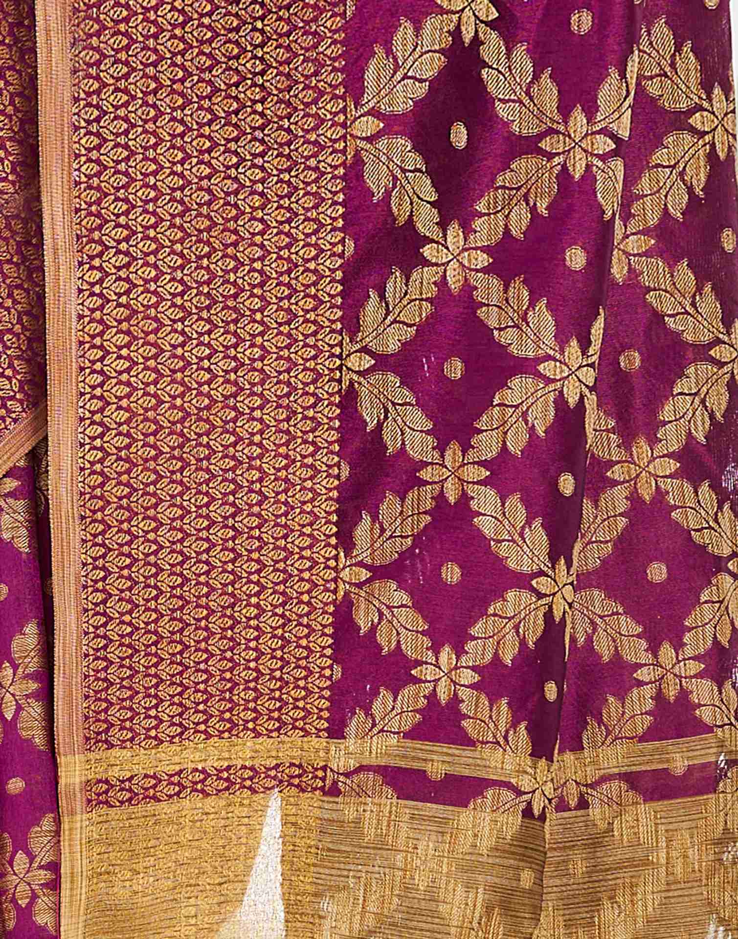 Purple Cotton Silk Saree