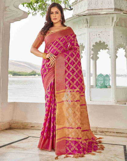 Pink Coloured Banarasi Cotton Saree