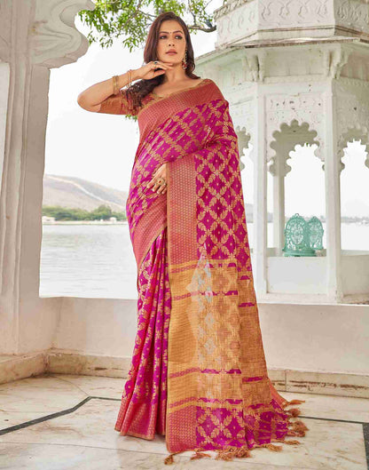 Pink Coloured Banarasi Cotton Saree