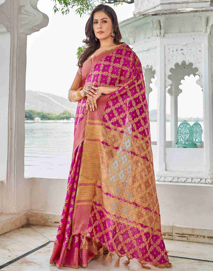 Pink Coloured Banarasi Cotton Saree