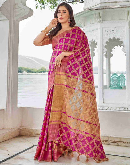 Pink Coloured Banarasi Cotton Saree