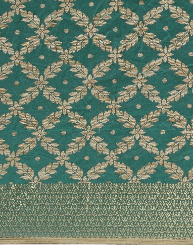 Green Coloured Banarasi Cotton Silk Saree | Sudathi