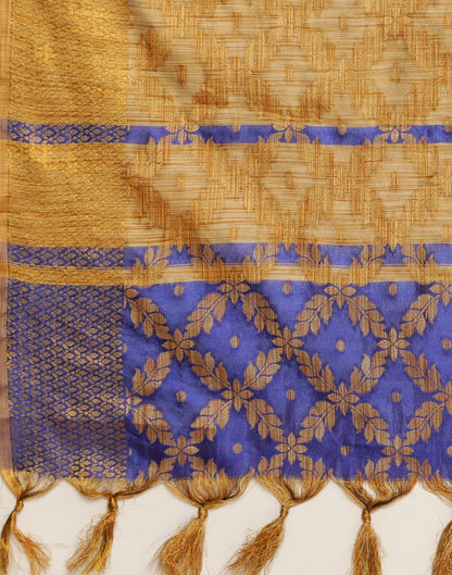 Royal Blue Coloured Banarasi Cotton Silk Saree | Sudathi