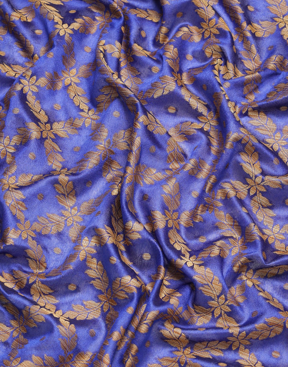 Royal Blue Coloured Banarasi Cotton Silk Saree | Sudathi