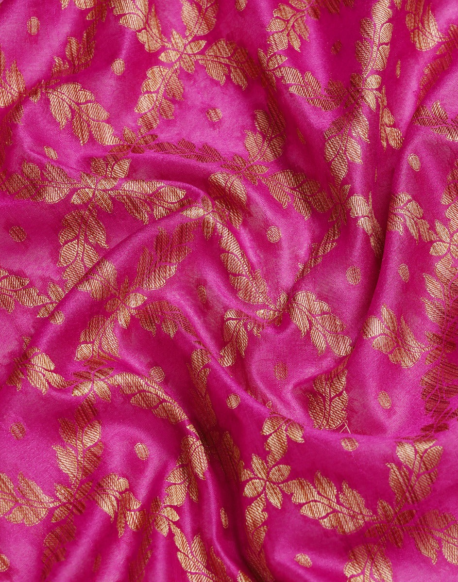 Pink Coloured Banarasi Cotton Silk Saree | Sudathi