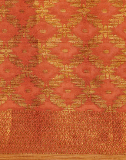 Orange Coloured Banarasi Cotton Silk Saree | Sudathi