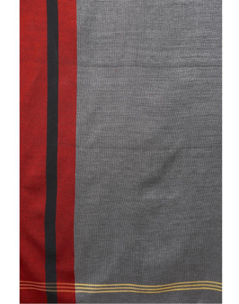 Grey Coloured Poly Cotton Woven Stripes Casual saree | Sudathi