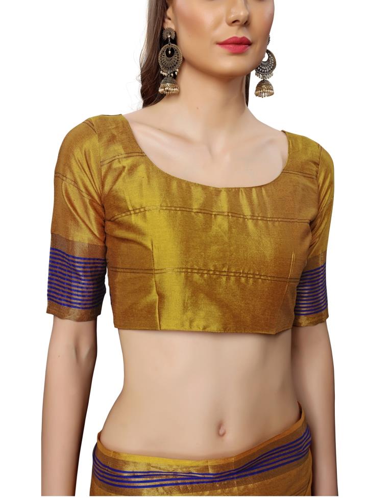 Mustard Yellow Coloured Poly Silk Woven Casual saree | Sudathi