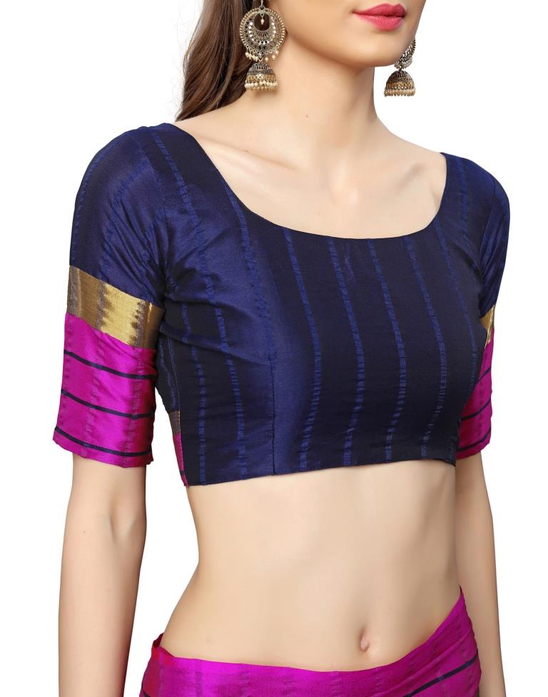 Navy Blue Coloured Poly Silk Woven Casual saree | Sudathi