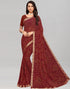 Maroon Bandhani Printed Saree | Sudathi