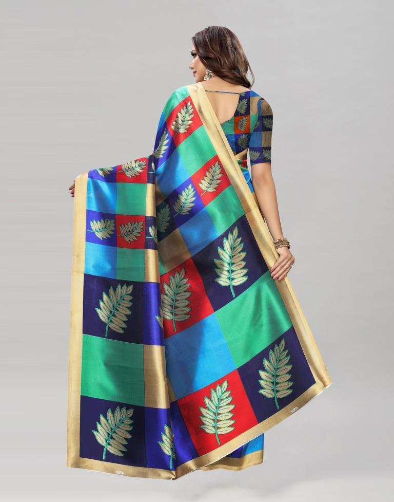 Multicoloured Printed Silk Saree | Sudathi
