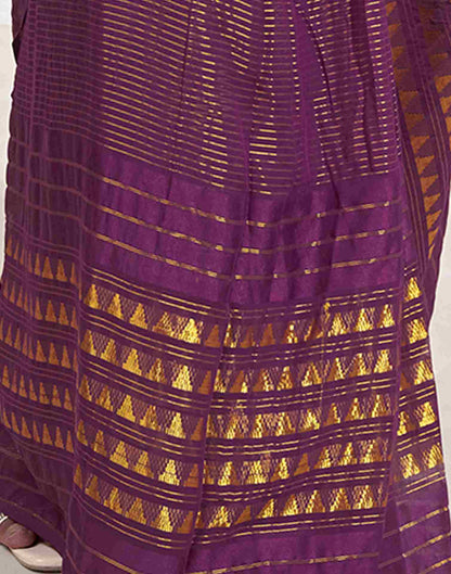 Ready To Wear Wine Georgette Plain Printed Saree