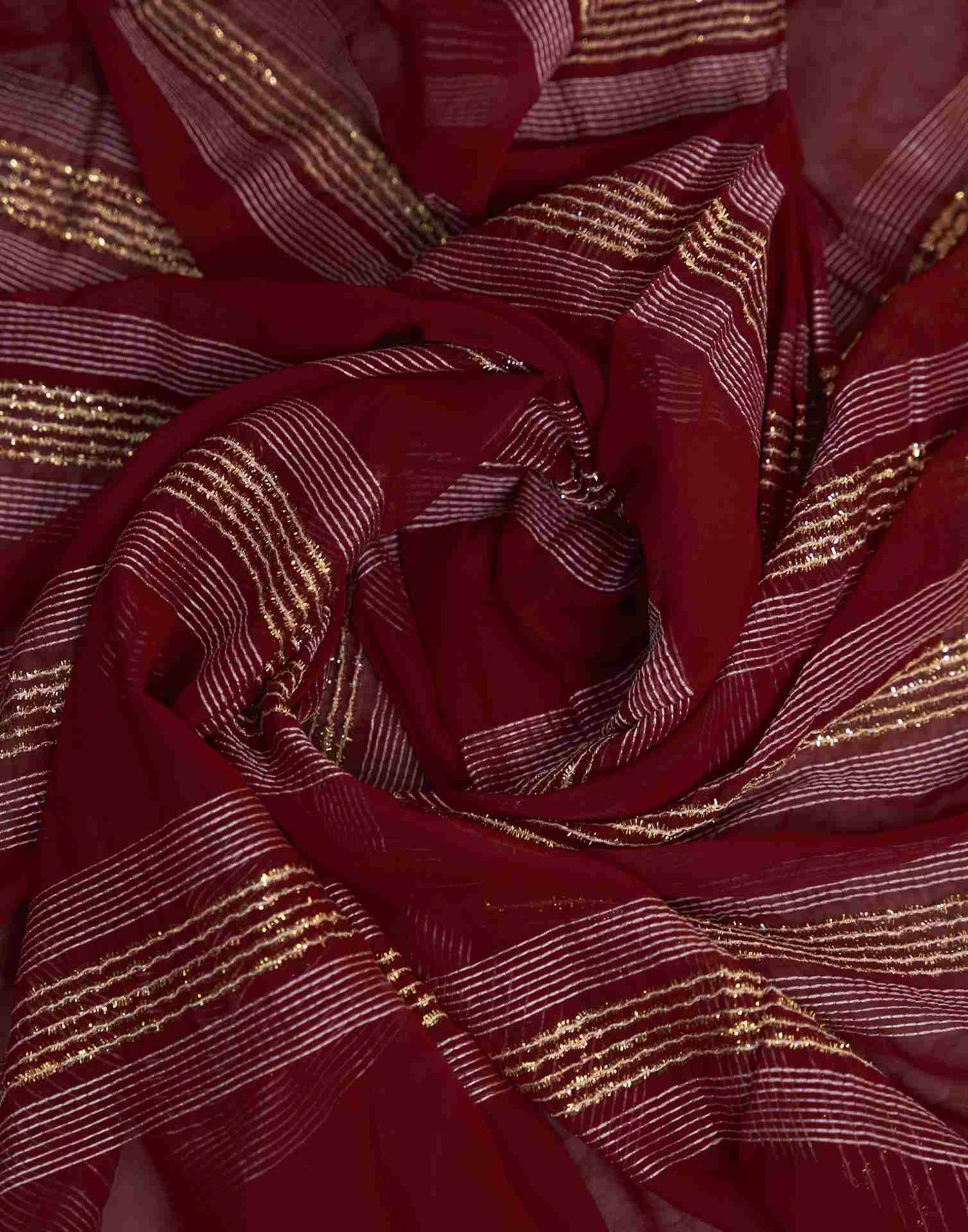 Ready To Wear Maroon Georgette Printed Saree