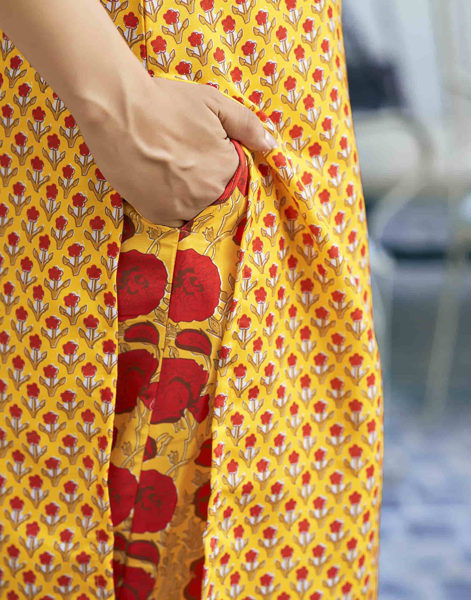 Yellow Printed Rayon Straight Kurta With Pant And Dupatta