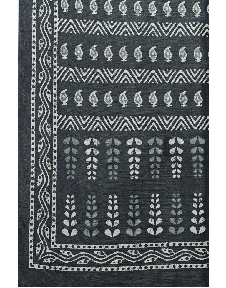 Anchor Grey Coloured Poly Silk Printed Casual saree | Sudathi