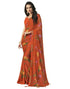 Orange Coloured Chiffon Printed Casual saree | Sudathi