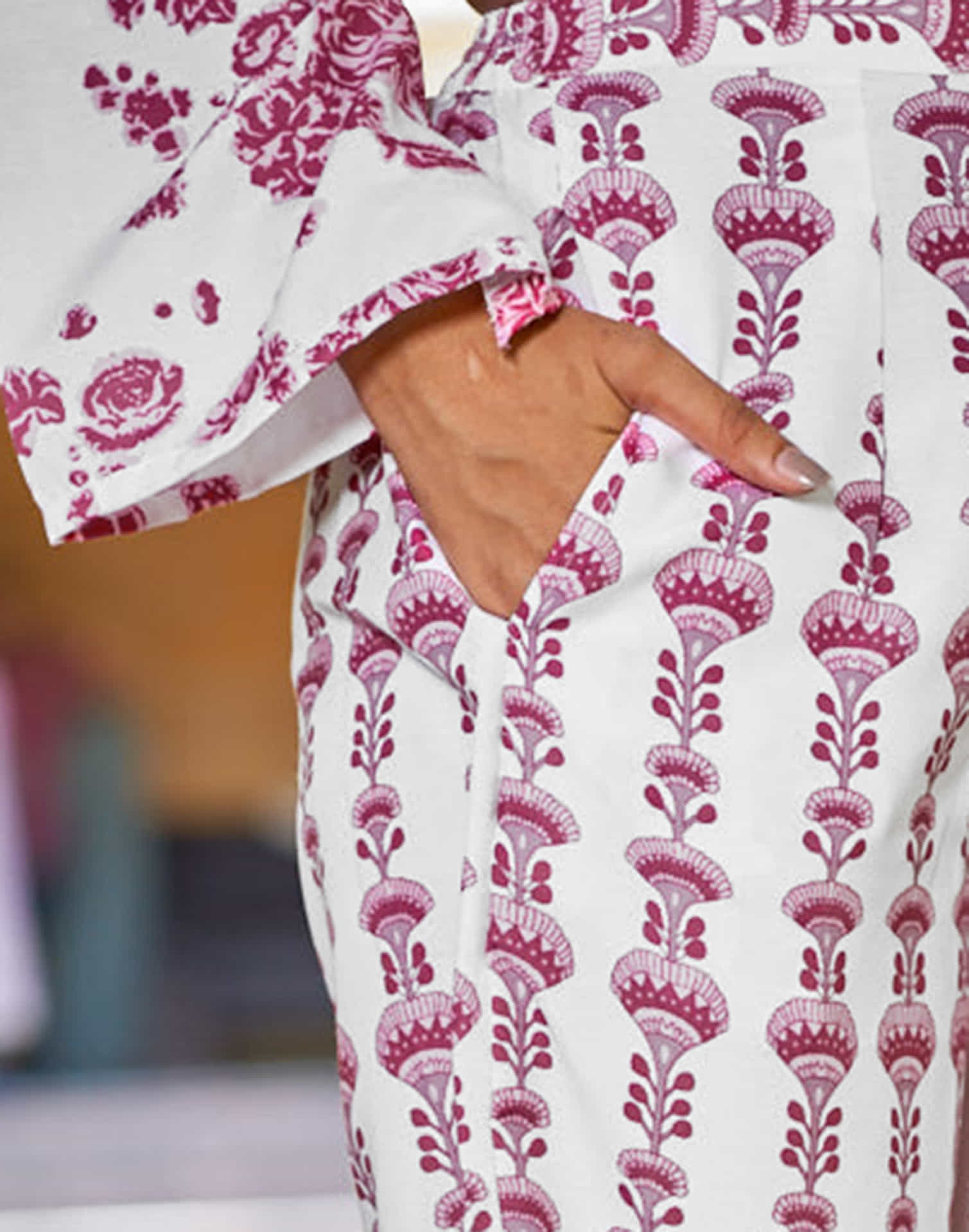 White Printed Rayon Straight Kurta With Pant And Dupatta