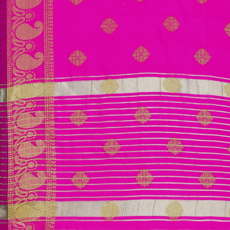 Pink Coloured Poly Silk Jacqaurd Dupatta | Sudathi