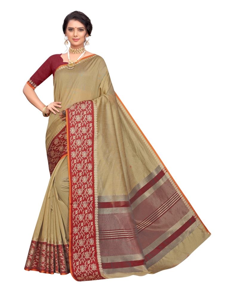 Olive Green Coloured Poly Silk Jacquard Partywear saree | Sudathi