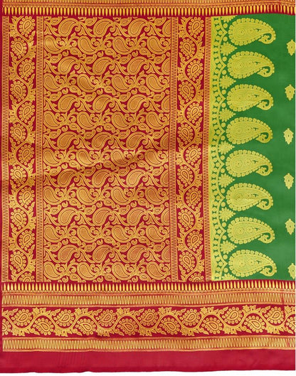 Green Coloured Poly Silk Printed Partywear saree | Sudathi