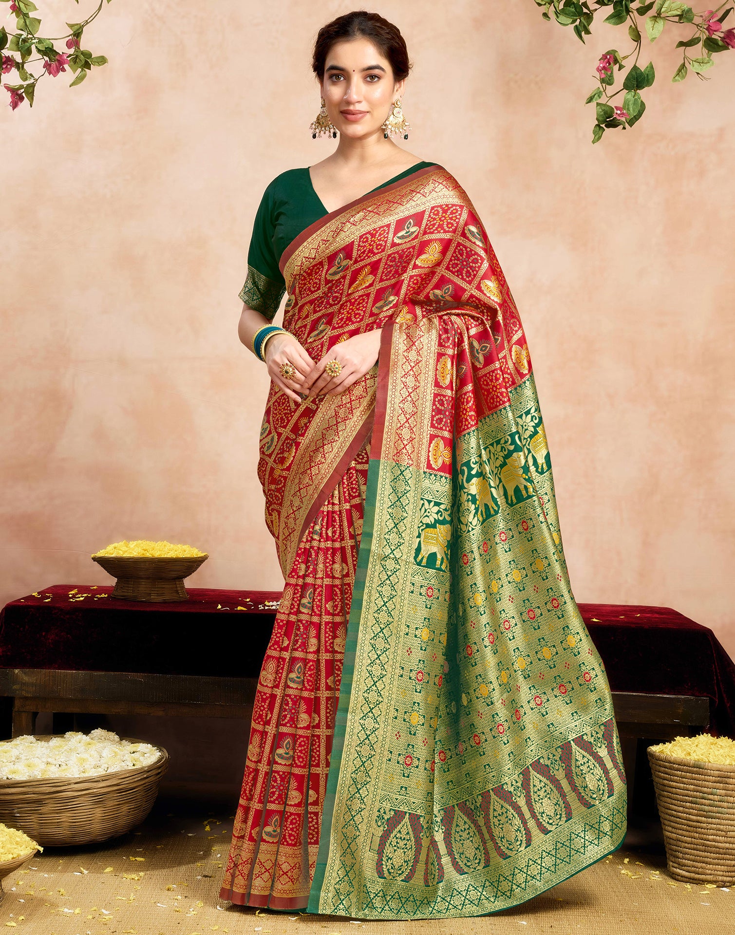 Red Silk Woven Patola Saree