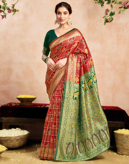 Red Silk Woven Patola Saree