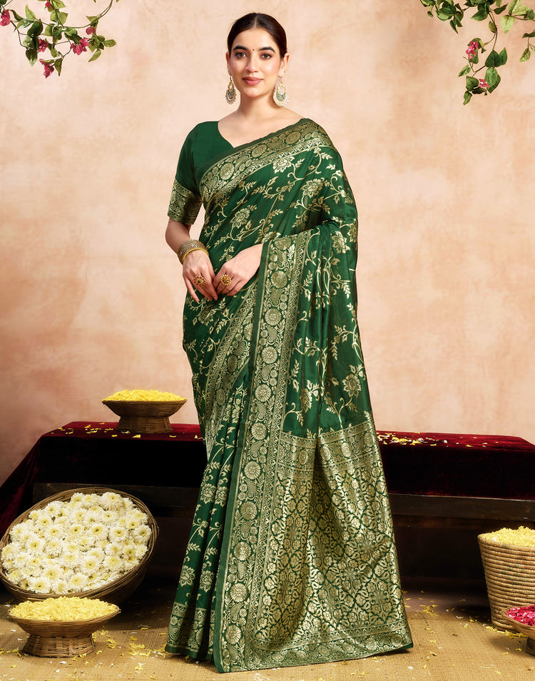 Green Silk Woven Banarasi Saree