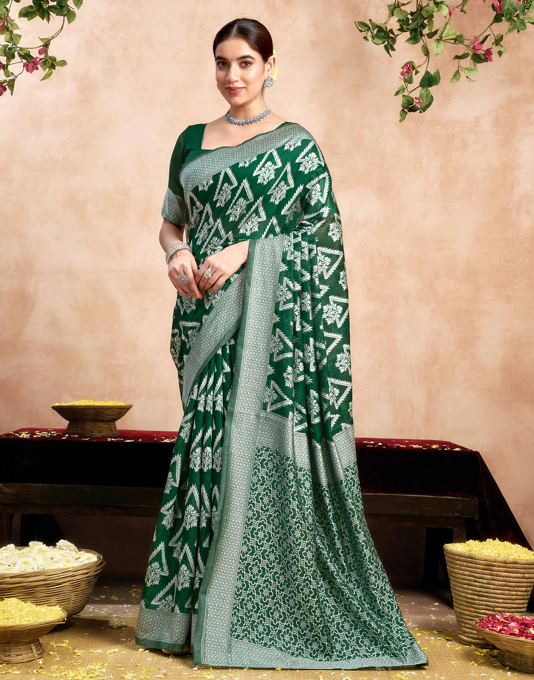Green Silk Woven Saree
