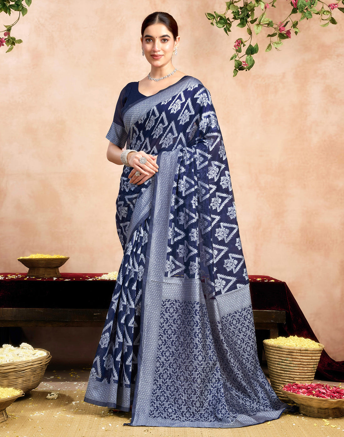 Blue Silk Woven Saree