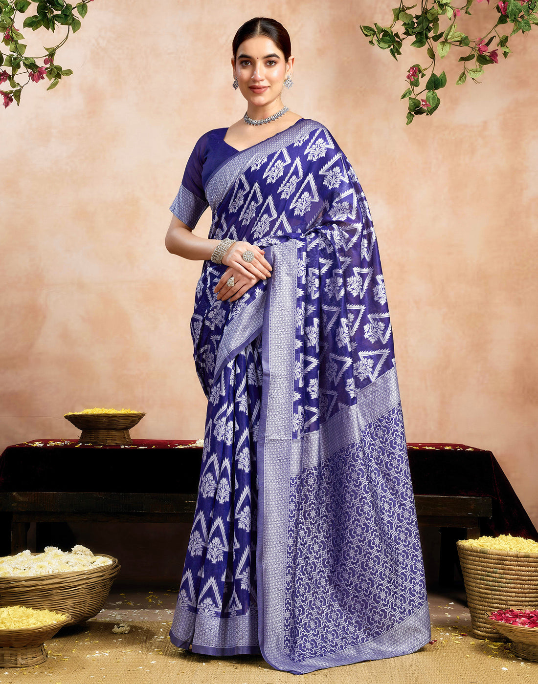 Blue Silk Woven Saree