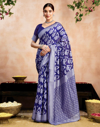 Blue Silk Woven Saree