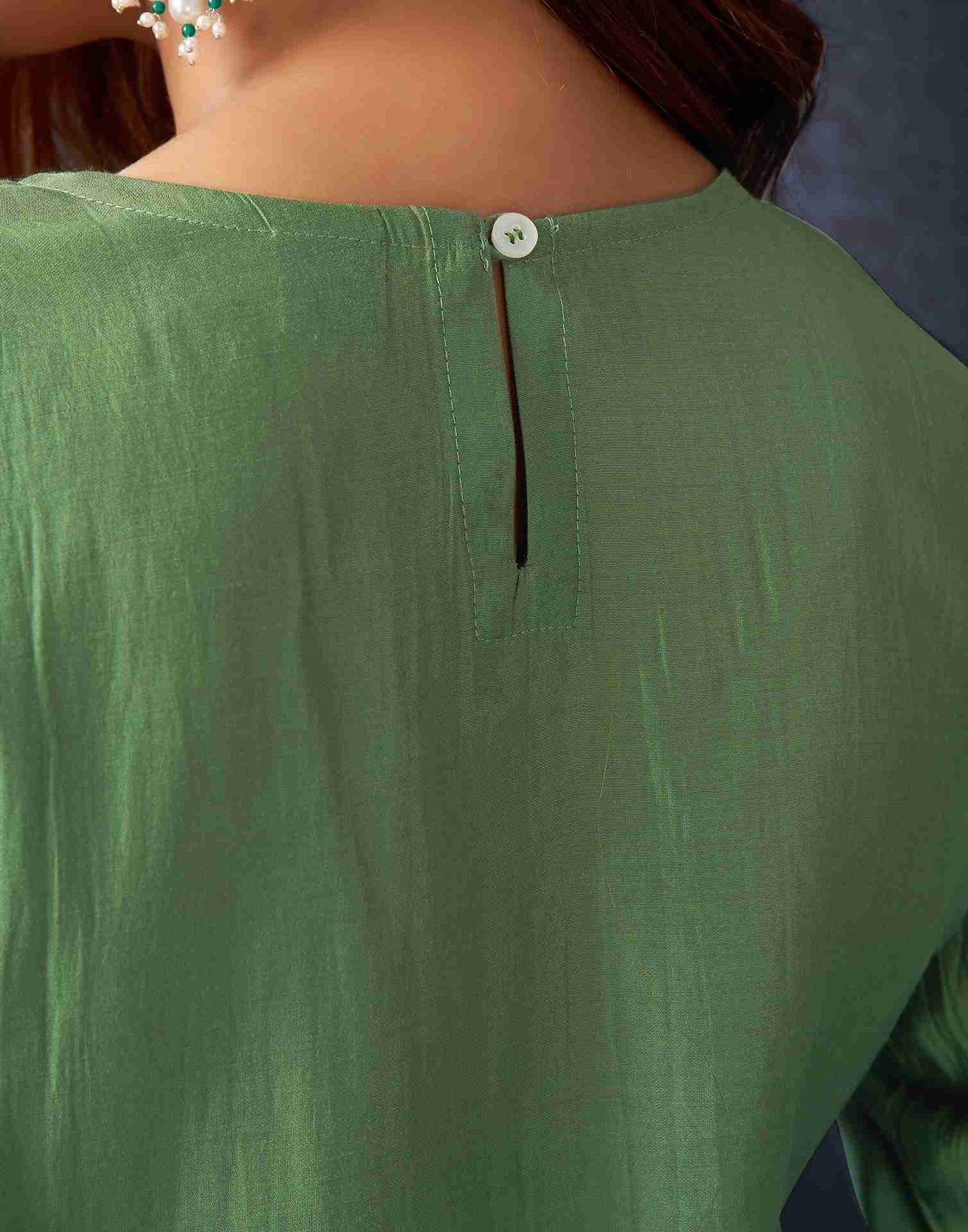 Pista Green Silk Sequence Straight Kurta With Pant And Dupatta