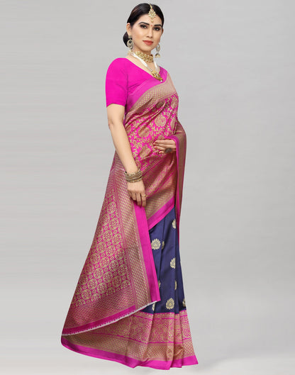 Pink Coloured Poly Silk Printed Saree | Sudathi