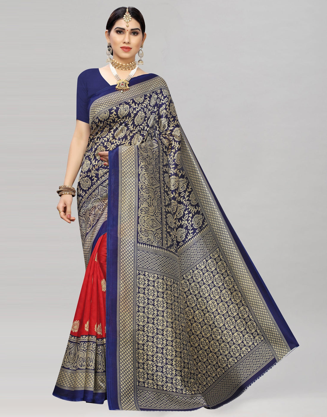 Navy Blue Silk Casual saree | Sudathi