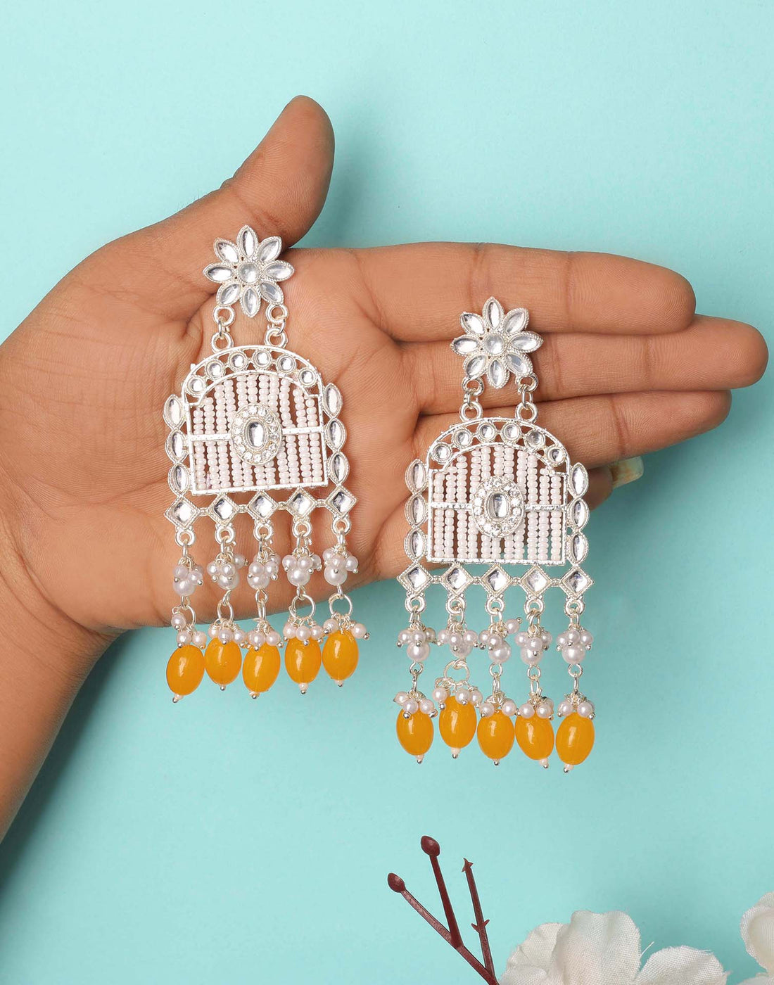 Yellow Gold Polish Dangle Earrings