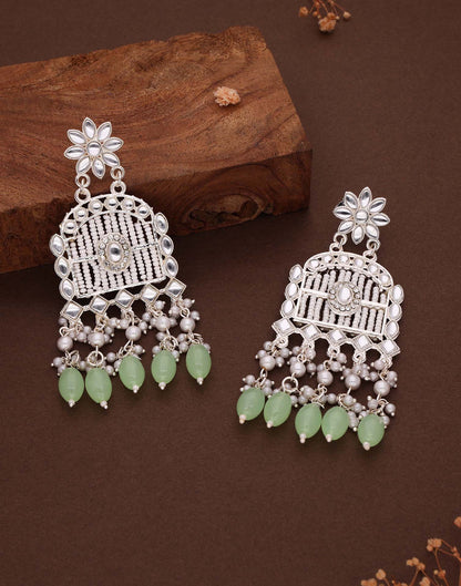 Green Gold Polish Dangle Earring